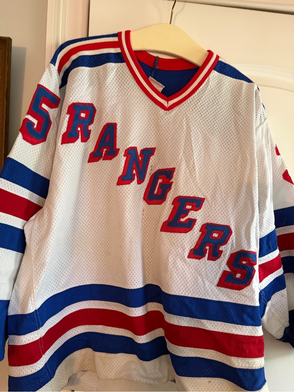 White, Blue & Red Men's Hockey-Style Sweater Mike Richter vintage jersey - Picture 2 of 9